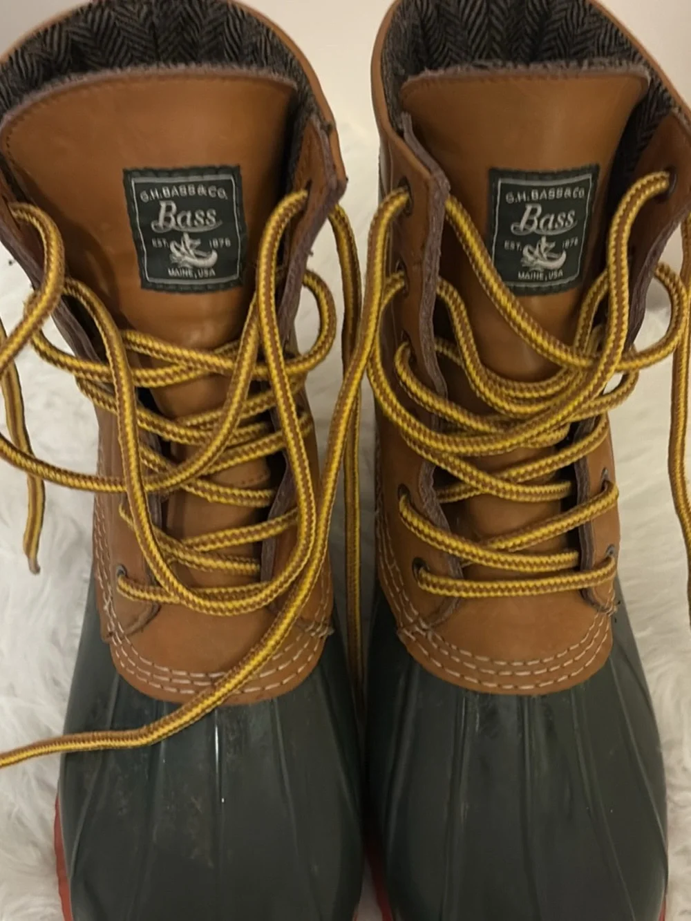 G.H. Bass & Co. Women's Harlequin Duck Boots - Brown/Olive
